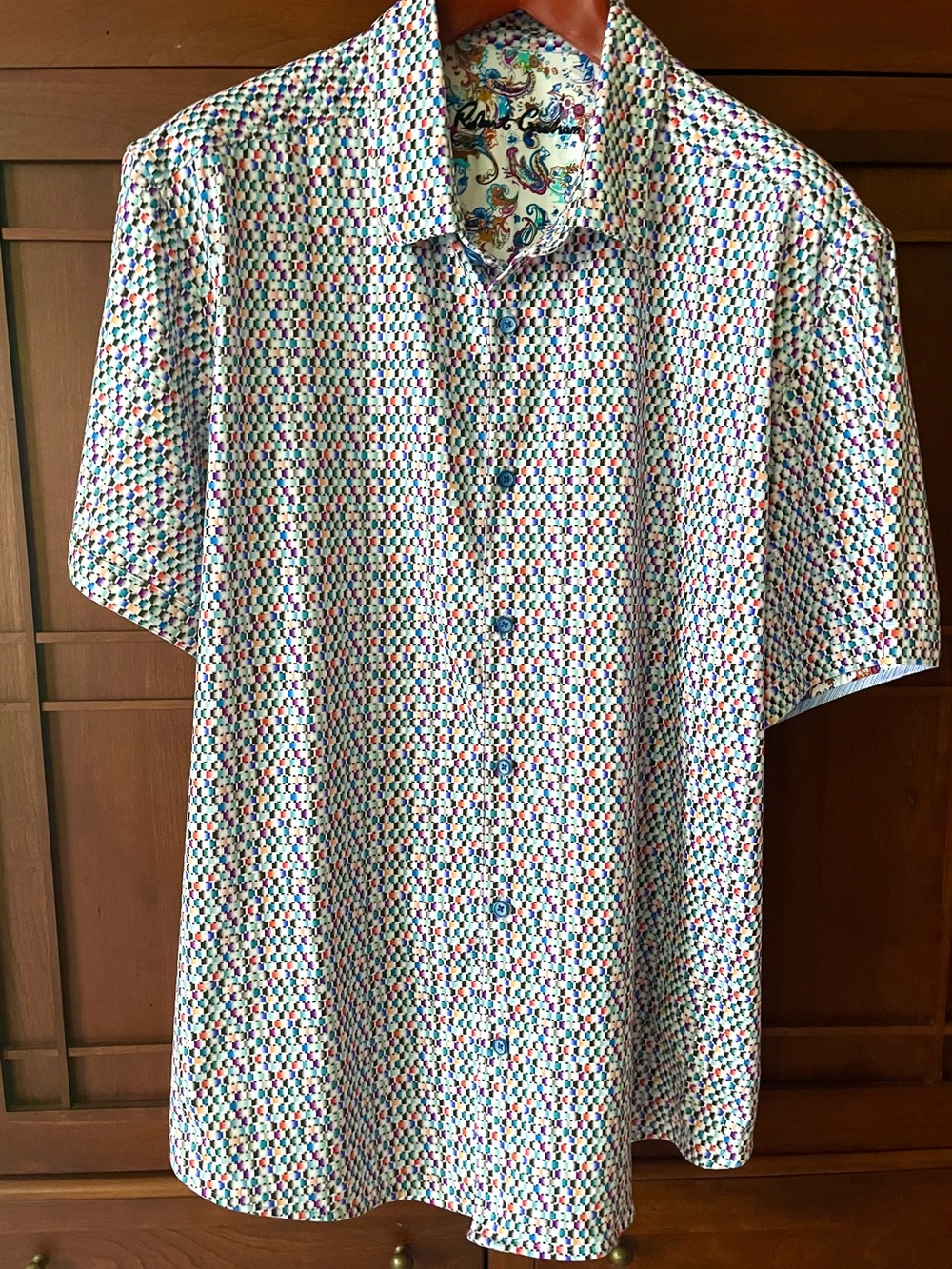 Robert Graham Multi-Color Knit Short Sleeve Shirt 4XL - Picture 2 of 10